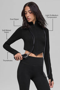 Veste Côtelée Sans Coutures Two Tone