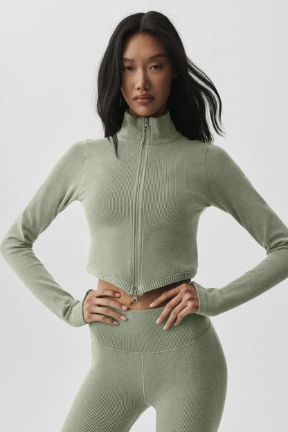 Veste Côtelée Sans Coutures Two Tone