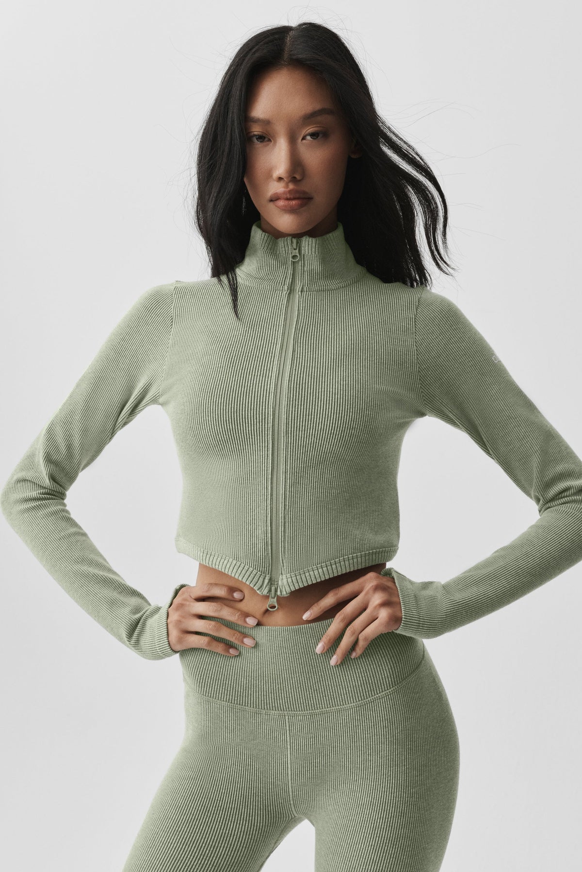 Veste Côtelée Sans Coutures Two Tone
