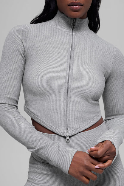 Veste Côtelée Sans Coutures Two Tone