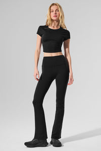 Airbrush Legging bootcut taille haute (court)