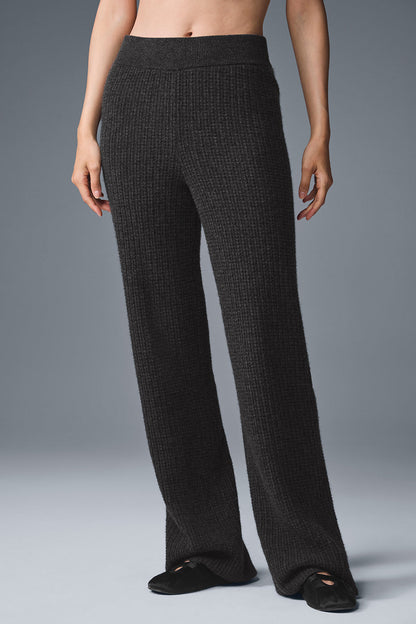 Pantalon Taille Haute En Cachemire Plush Waffle