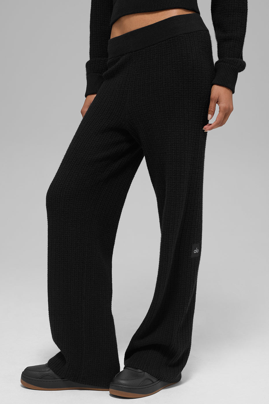 Pantalon Taille Haute En Cachemire Plush Waffle