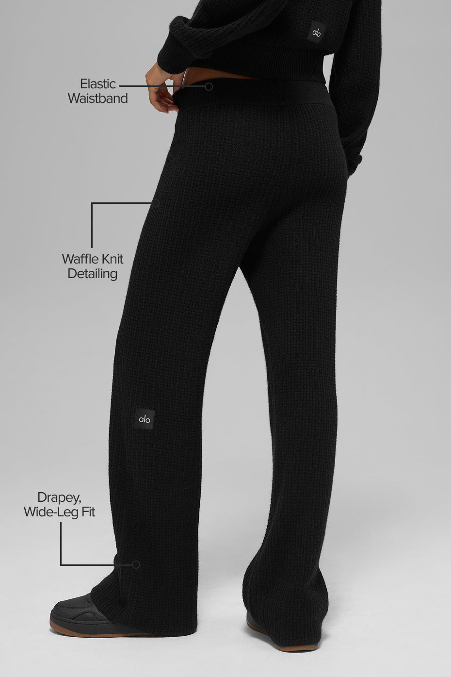 Pantalon Taille Haute En Cachemire Plush Waffle
