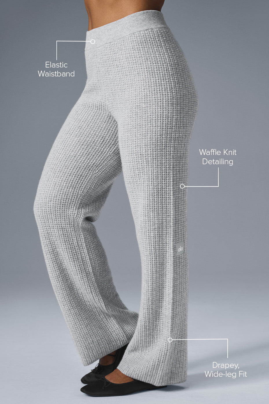 Pantalon Taille Haute En Cachemire Plush Waffle