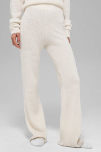 Pantalon Taille Haute En Cachemire Plush Waffle