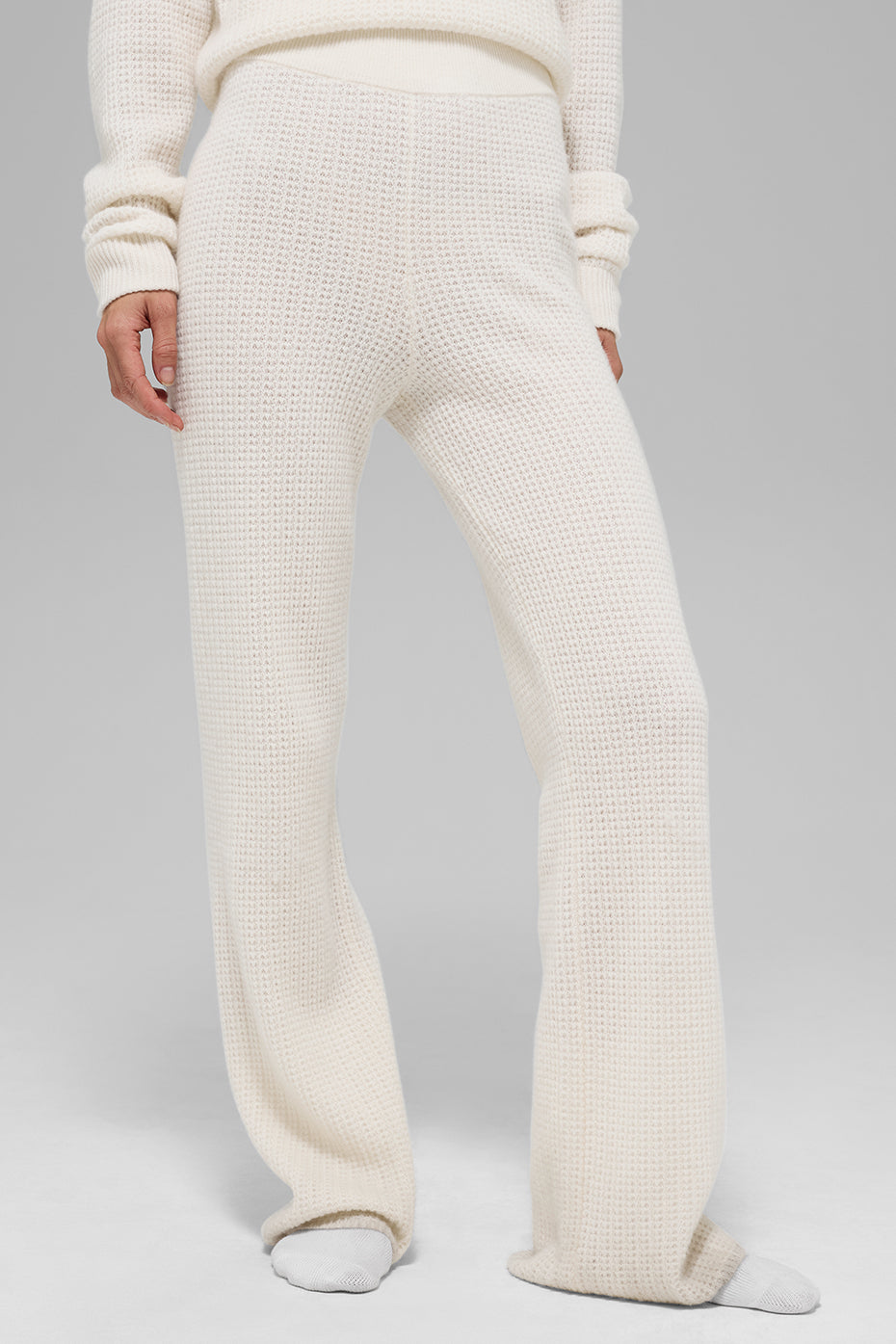 Pantalon Taille Haute En Cachemire Plush Waffle