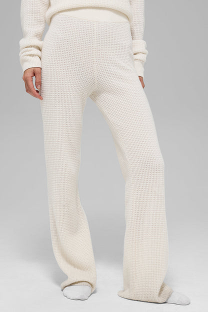 Pantalon Taille Haute En Cachemire Plush Waffle