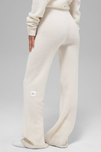 Pantalon Taille Haute En Cachemire Plush Waffle