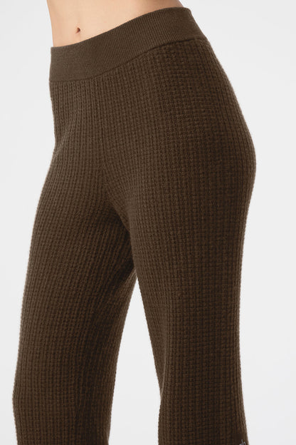 Pantalon Taille Haute En Cachemire Plush Waffle