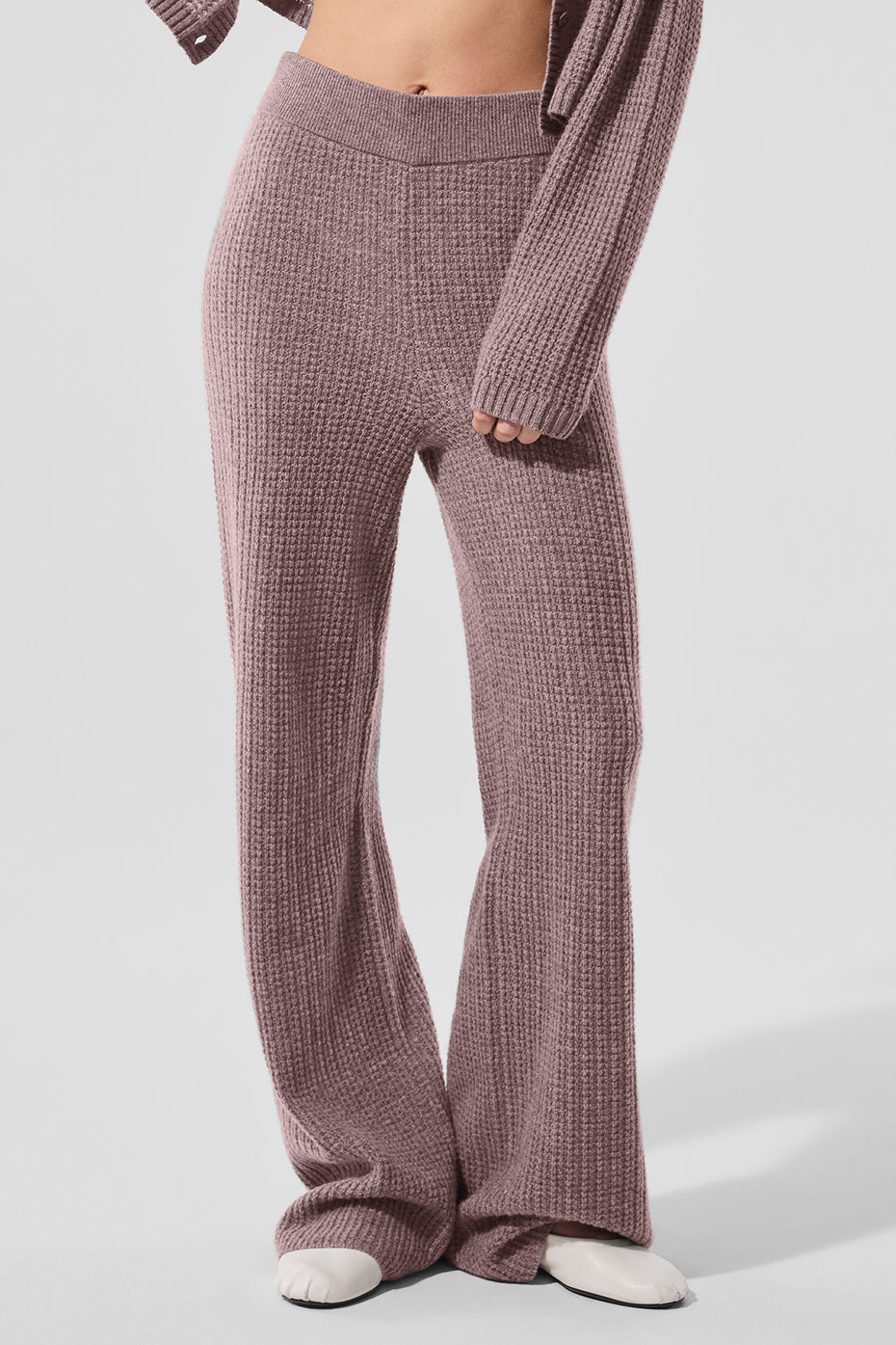 Pantalon Taille Haute En Cachemire Plush Waffle