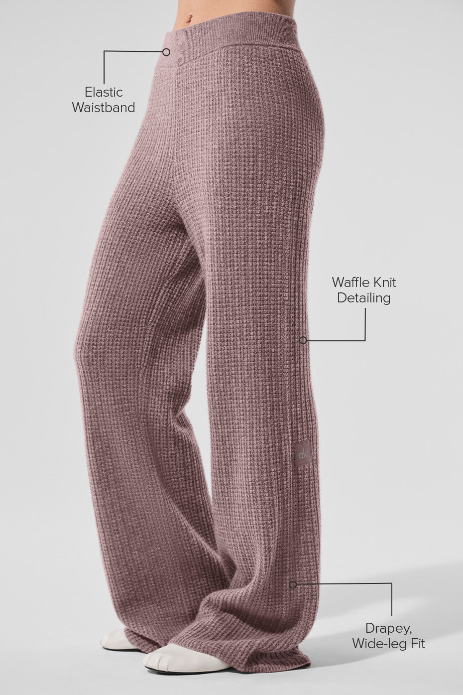 Pantalon Taille Haute En Cachemire Plush Waffle