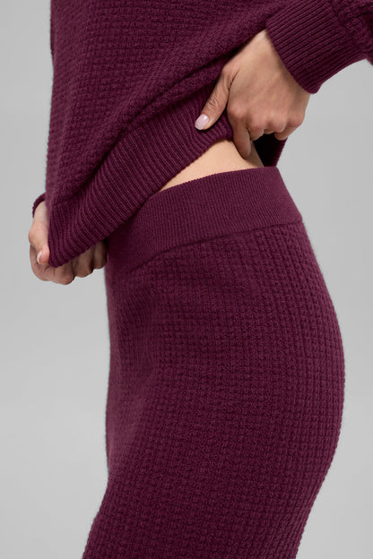 Pantalon Taille Haute En Cachemire Plush Waffle
