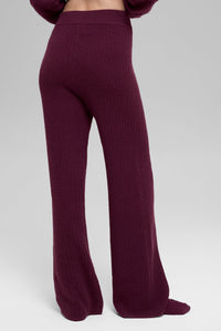 Pantalon Taille Haute En Cachemire Plush Waffle