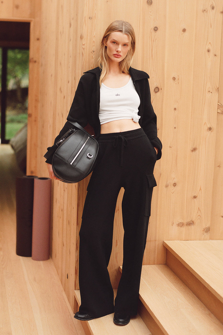 Pantalon Cargo Taille Haute Scholar Knit