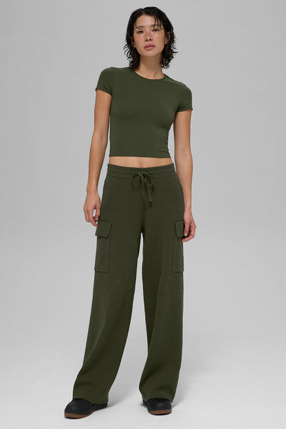 Pantalon Cargo Taille Haute Scholar Knit
