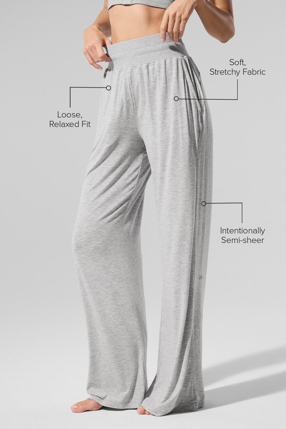 Pantalon Évasé Semi-Transparent Delicate Lounge (classique)
