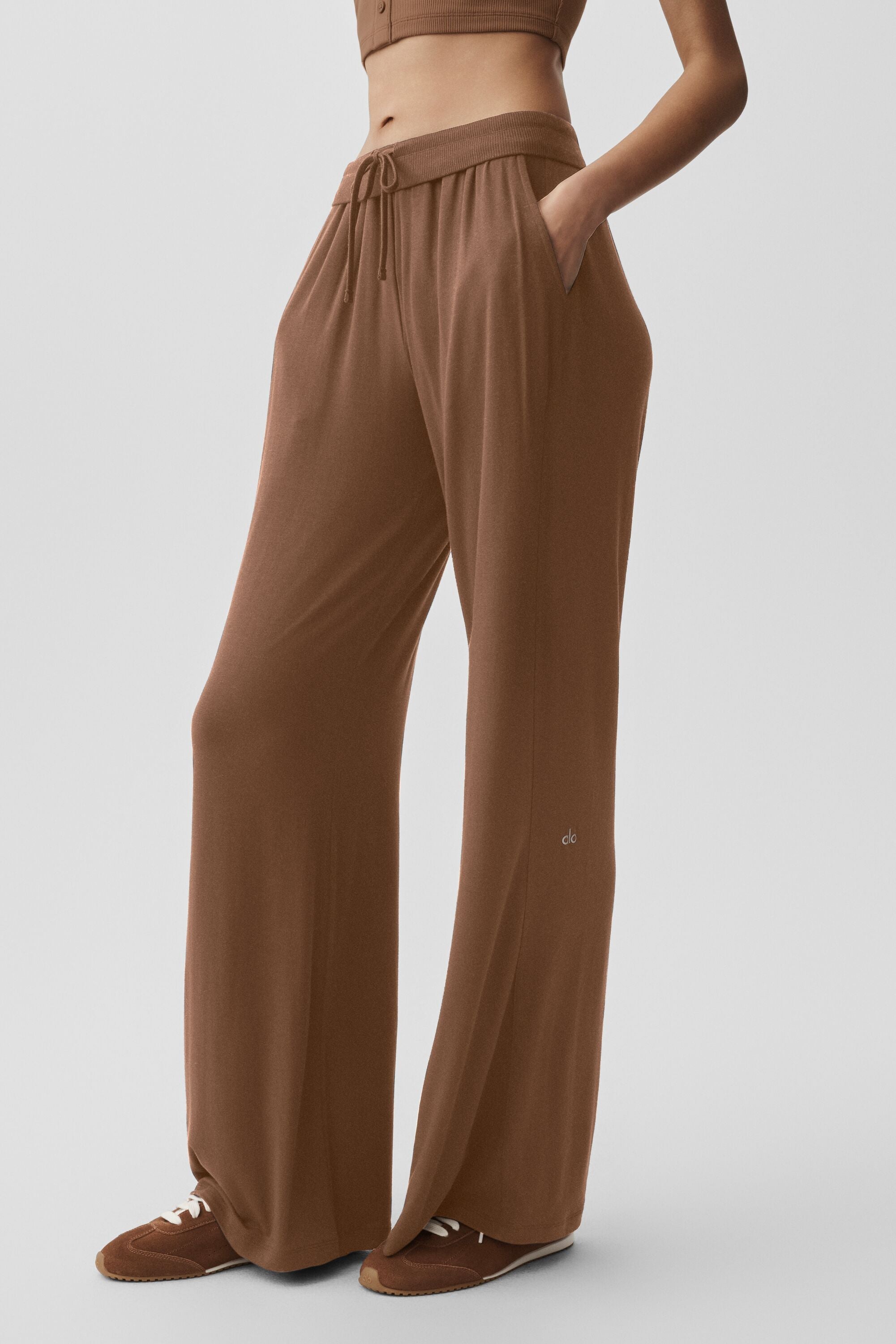 Pantalon Évasé Semi-Transparent Delicate Lounge (classique)
