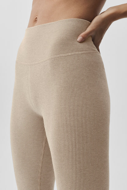 Legging Côtelé Taille Haute Sans Coutures Two Tone