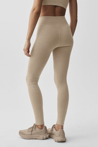 Legging Côtelé Taille Haute Sans Coutures Two Tone