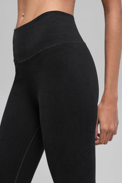Legging Côtelé Taille Haute Sans Coutures Two Tone