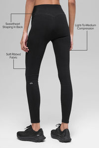 Legging Côtelé Taille Haute Sans Coutures Two Tone