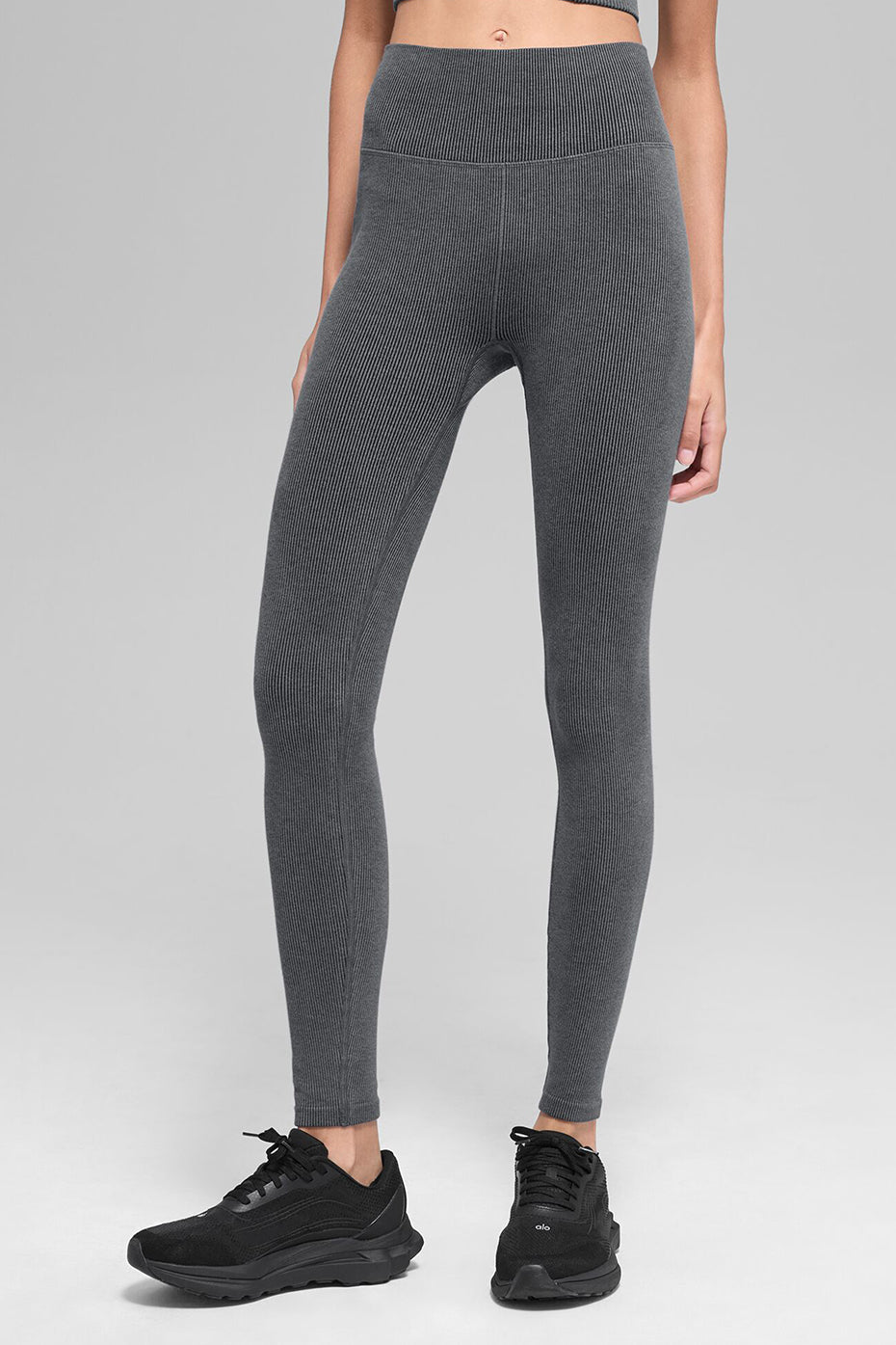 Legging Côtelé Taille Haute Sans Coutures Two Tone