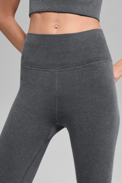 Legging Côtelé Taille Haute Sans Coutures Two Tone