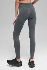 Legging Côtelé Taille Haute Sans Coutures Two Tone