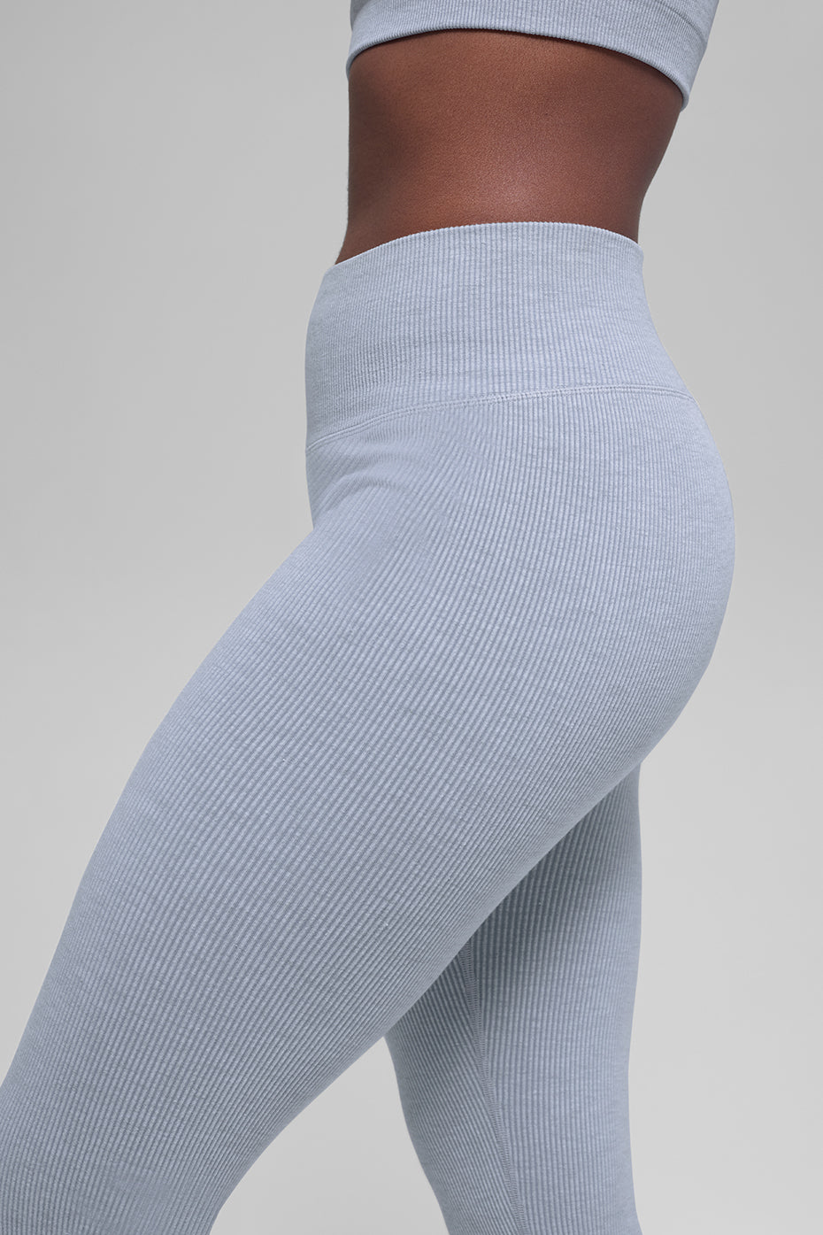 Legging Côtelé Taille Haute Sans Coutures Two Tone