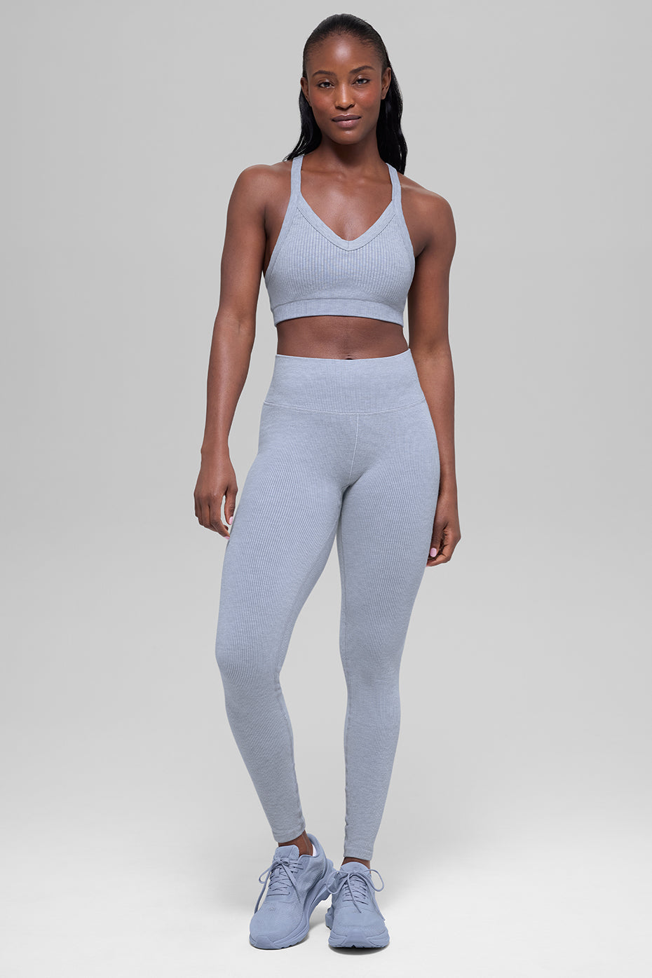 Legging Côtelé Taille Haute Sans Coutures Two Tone