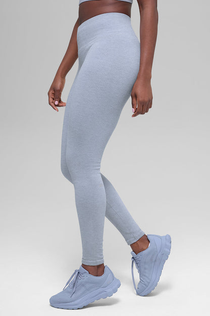 Legging Côtelé Taille Haute Sans Coutures Two Tone