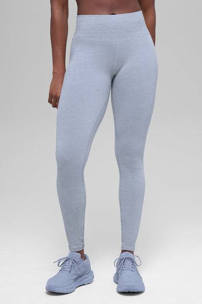 Legging Côtelé Taille Haute Sans Coutures Two Tone