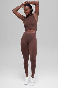 Legging Côtelé Taille Haute Sans Coutures Two Tone