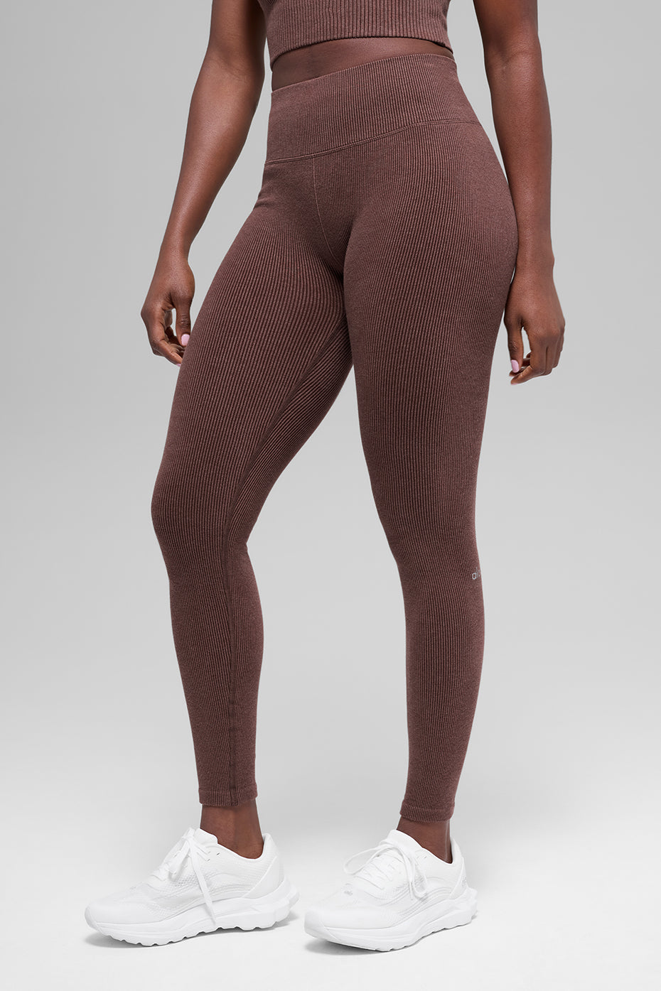 Legging Côtelé Taille Haute Sans Coutures Two Tone