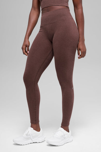 Legging Côtelé Taille Haute Sans Coutures Two Tone