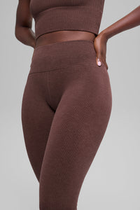 Legging Côtelé Taille Haute Sans Coutures Two Tone