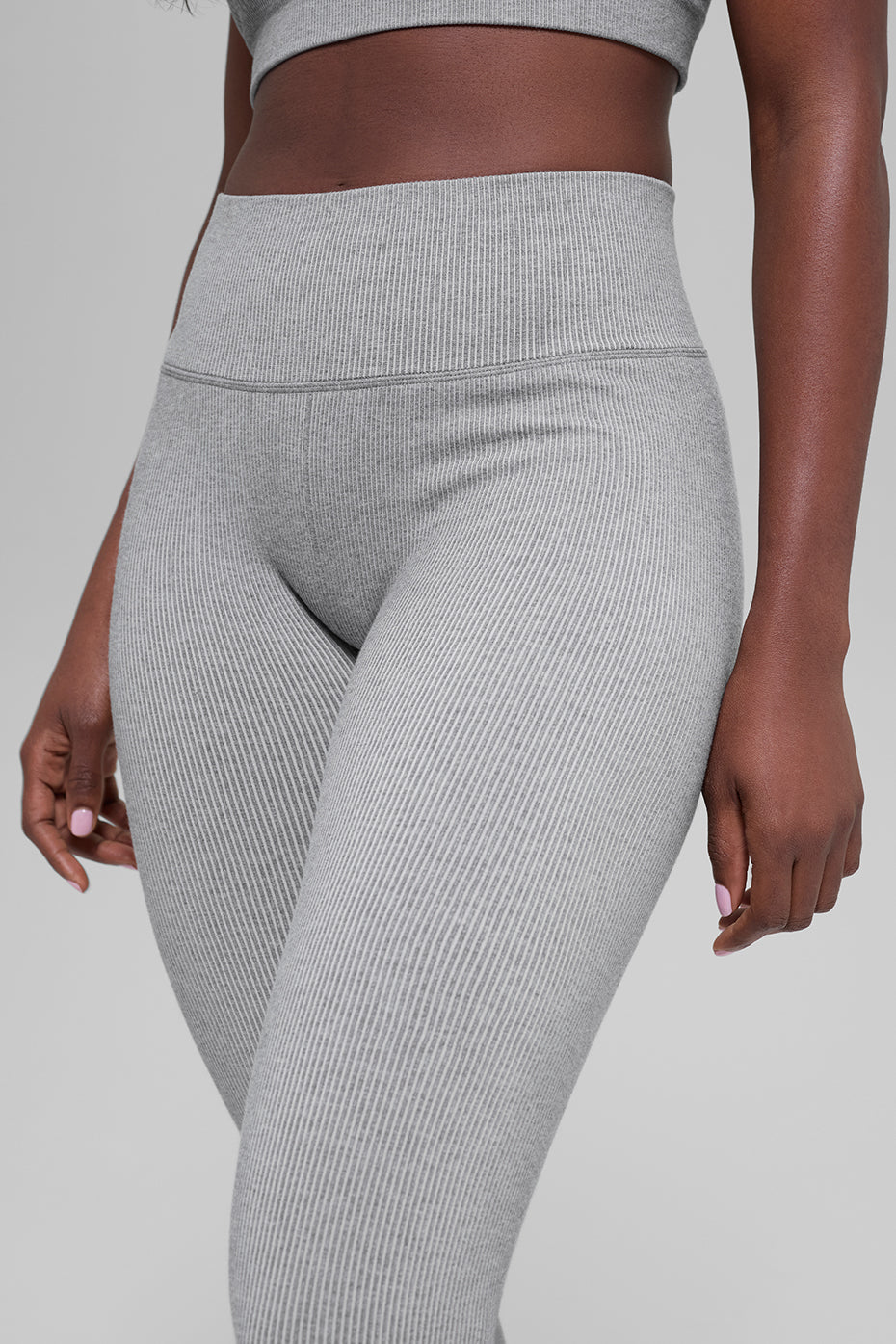 Legging Côtelé Taille Haute Sans Coutures Two Tone