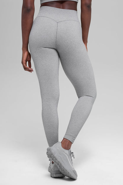 Legging Côtelé Taille Haute Sans Coutures Two Tone