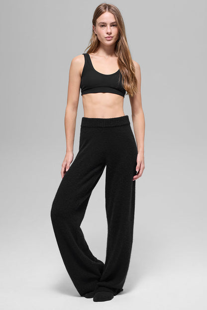 Pantalon Ample Taille Haute En Laine Et Cachemire New Class