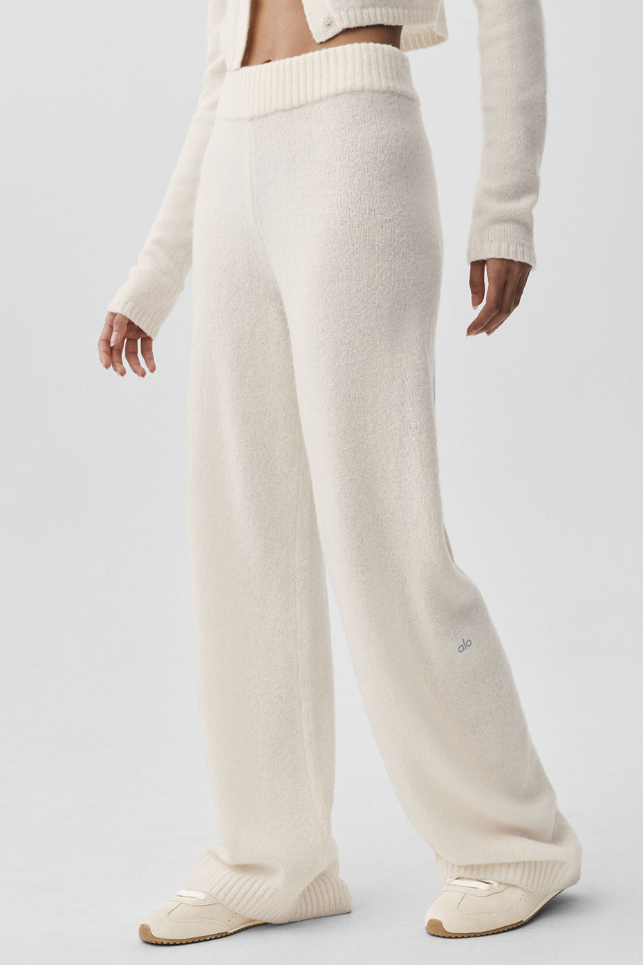 Pantalon Ample Taille Haute En Laine Et Cachemire New Class