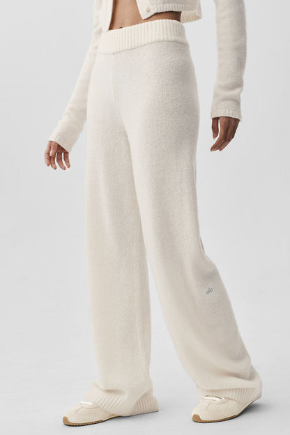 Pantalon Ample Taille Haute En Laine Et Cachemire New Class