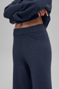 Pantalon Ample Taille Haute En Laine Et Cachemire New Class