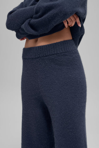 Pantalon Ample Taille Haute En Laine Et Cachemire New Class