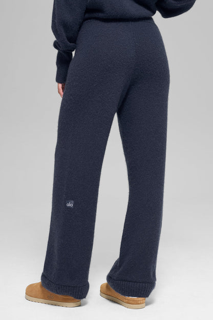 Pantalon Ample Taille Haute En Laine Et Cachemire New Class