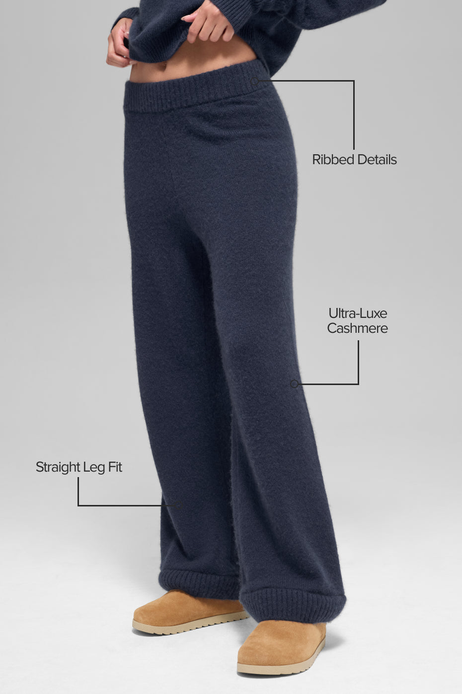 Pantalon Ample Taille Haute En Laine Et Cachemire New Class