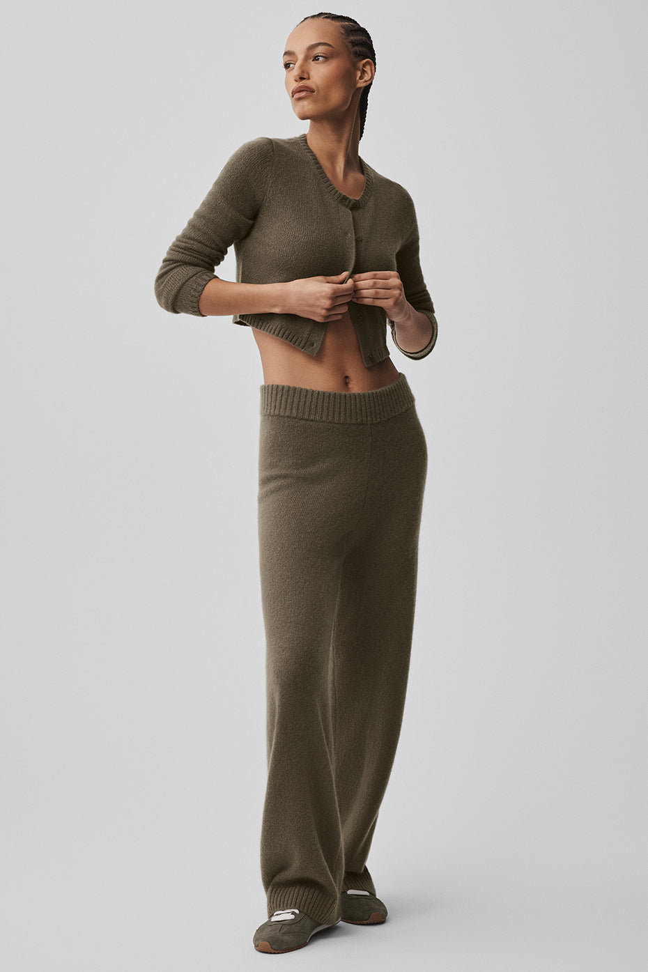 Wool Cashmere High-Waist New Class Wide Leg Pant