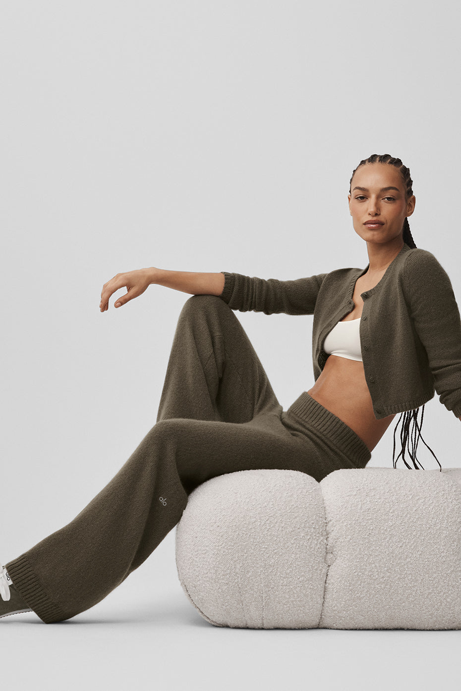 Pantalon Ample Taille Haute En Laine Et Cachemire New Class
