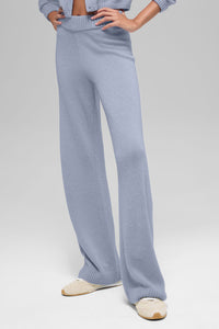 Pantalon Ample Taille Haute En Laine Et Cachemire New Class