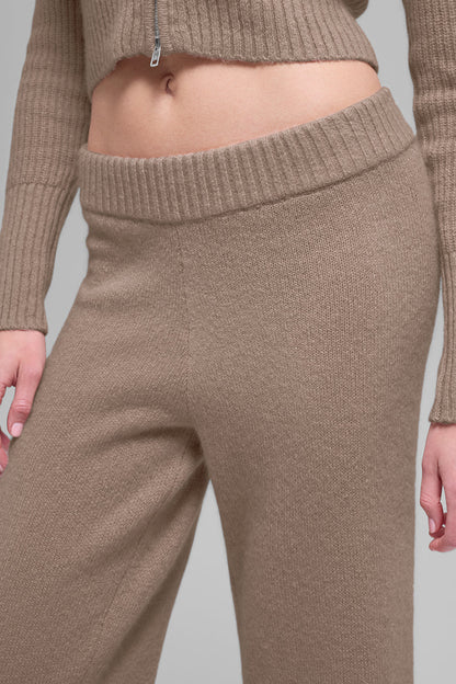 Pantalon Ample Taille Haute En Laine Et Cachemire New Class